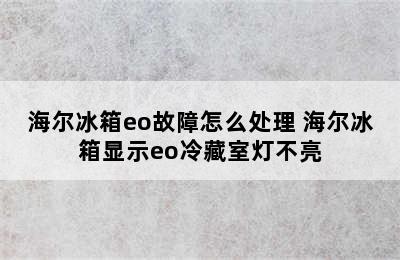 海尔冰箱eo故障怎么处理 海尔冰箱显示eo冷藏室灯不亮